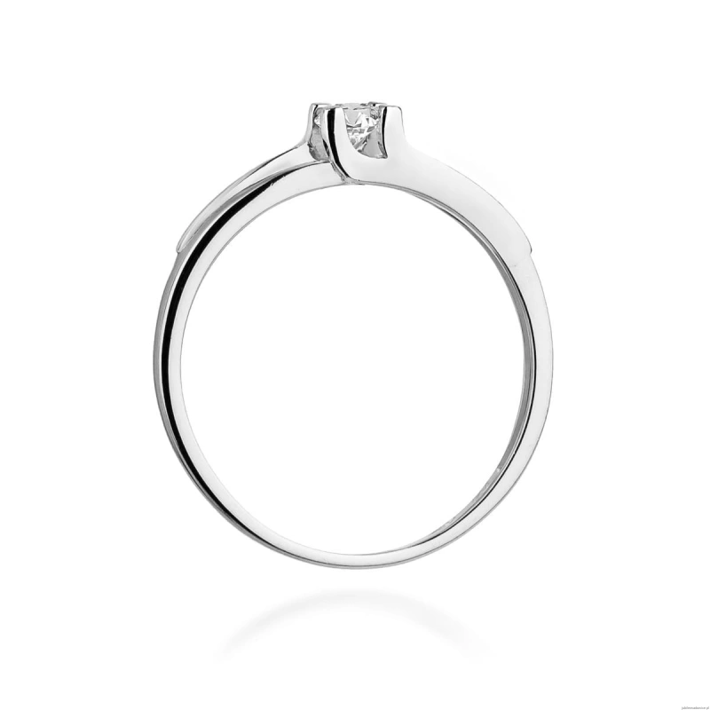 Pierścionek W246 Diament 0,12ct białe złoto