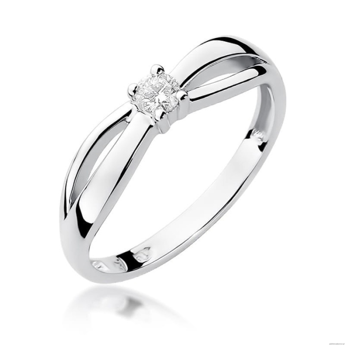 Pierścionek W248 Diament 0,10ct białe złoto