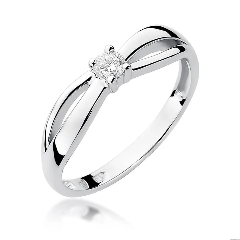 Pierścionek W248 Diament 0,10ct białe złoto