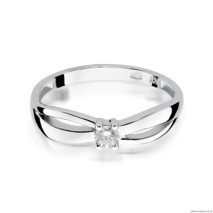 Pierścionek W248 Diament 0,10ct białe złoto