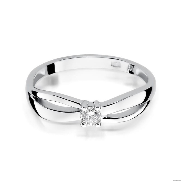 Pierścionek W248 Diament 0,10ct białe złoto