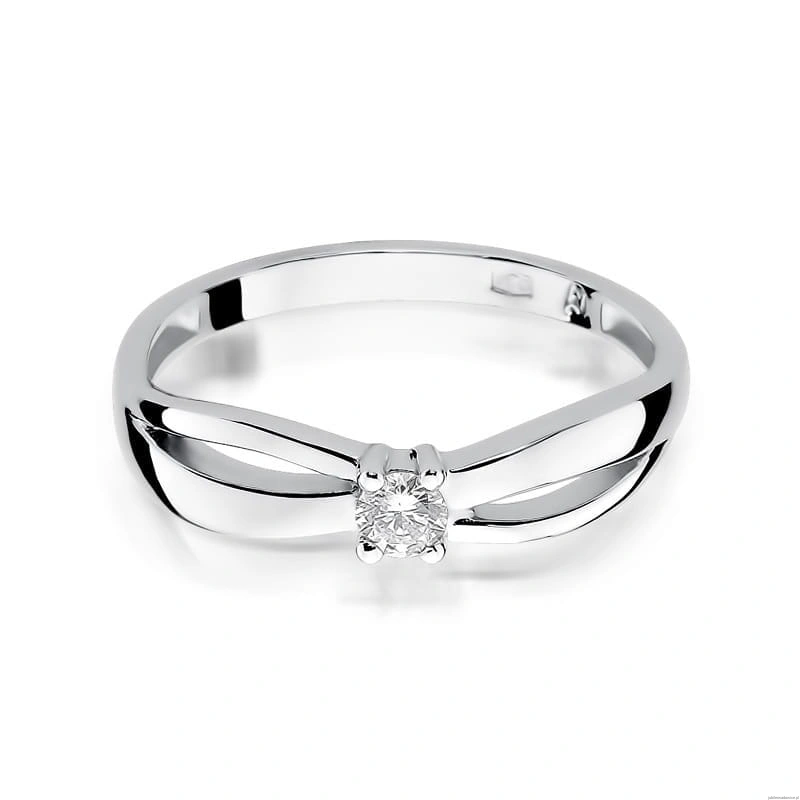 Pierścionek W248 Diament 0,10ct białe złoto