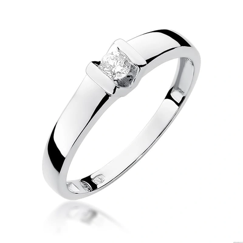 Pierścionek W249 Diament 0,10ct białe złoto