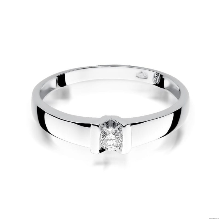 Pierścionek W249 Diament 0,10ct białe złoto