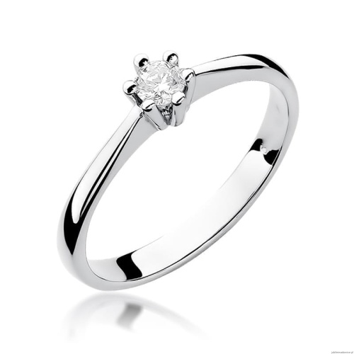 Pierścionek W256 Diament 0,15ct białe złoto