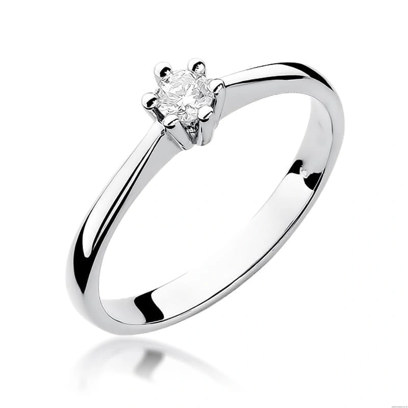 Pierścionek W256 Diament 0,15ct białe złoto