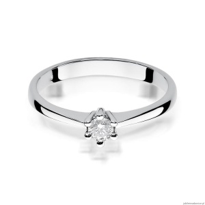Pierścionek W256 Diament 0,15ct białe złoto