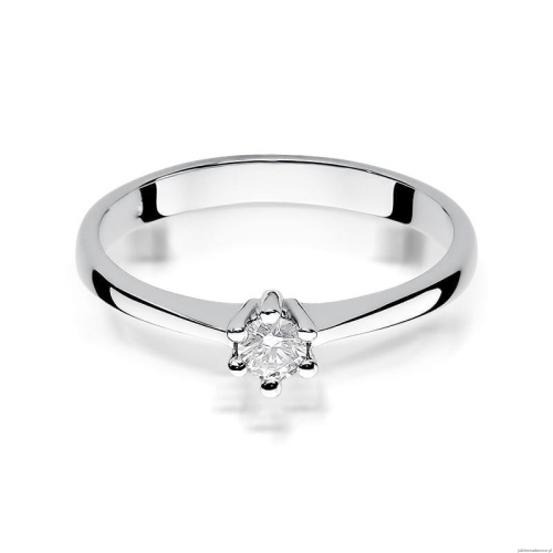 Pierścionek W256 Diament 0,15ct białe złoto