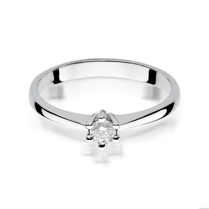 Pierścionek W256 Diament 0,15ct białe złoto