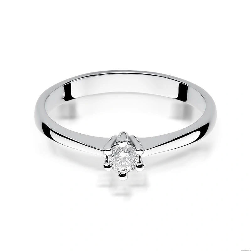 Pierścionek W256 Diament 0,15ct białe złoto