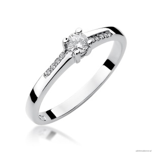 Pierścionek W258 Diament 0,15ct białe złoto