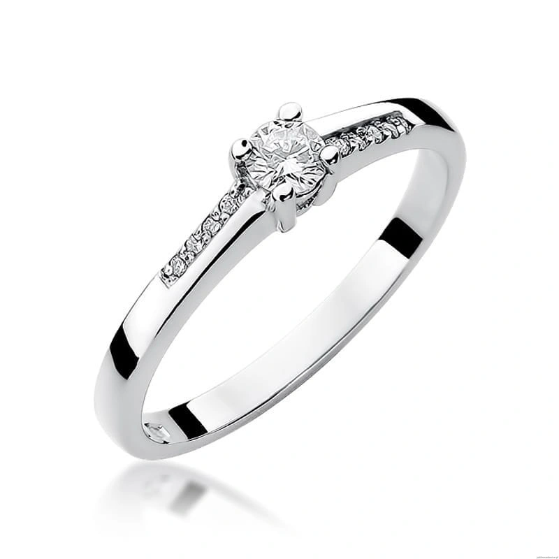 Pierścionek W258 Diament 0,15ct białe złoto