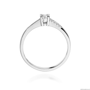 Pierścionek W258 Diament 0,15ct białe złoto