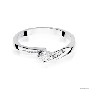 Pierścionek W262 Diament 0,15ct białe złoto