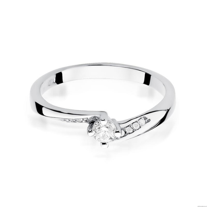 Pierścionek W262 Diament 0,15ct białe złoto