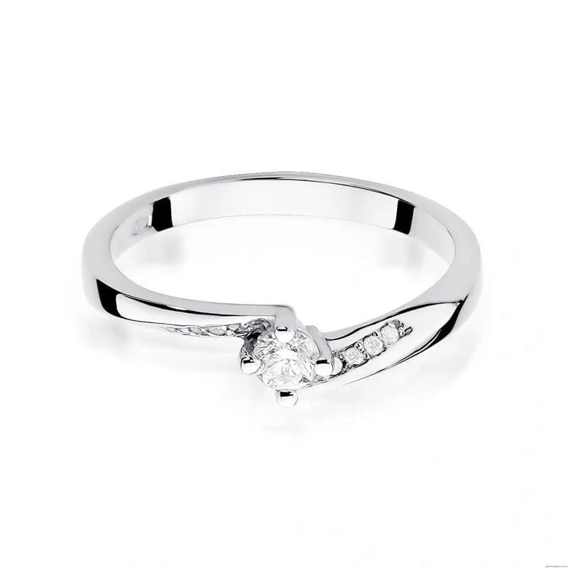 Pierścionek W262 Diament 0,15ct białe złoto
