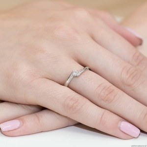 Pierścionek W262 Diament 0,15ct białe złoto