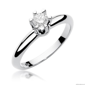 Pierścionek W267 Diament 0,30ct białe złoto