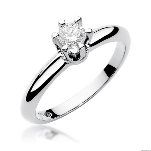 Pierścionek W267 Diament 0,30ct białe złoto