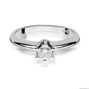 Pierścionek W267 Diament 0,30ct białe złoto
