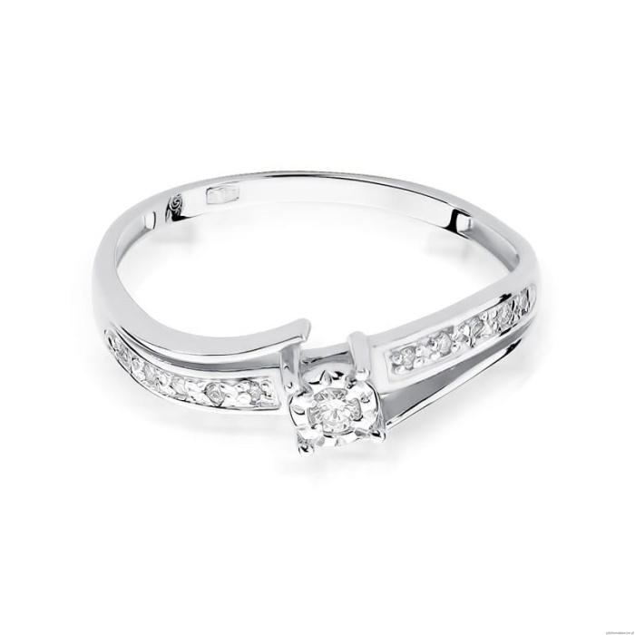 Pierścionek W269 Diament 0,05ct białe złoto