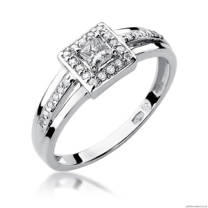 Pierścionek W271 Diament 0,15ct białe złoto