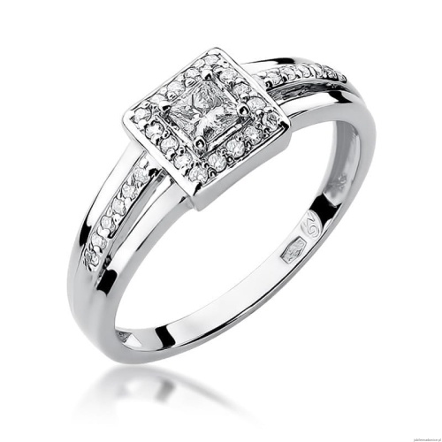 Pierścionek W271 Diament 0,15ct białe złoto