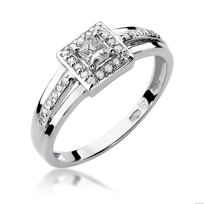 Pierścionek W271 Diament 0,15ct białe złoto