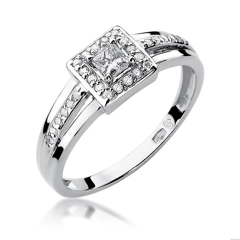 Pierścionek W271 Diament 0,15ct białe złoto