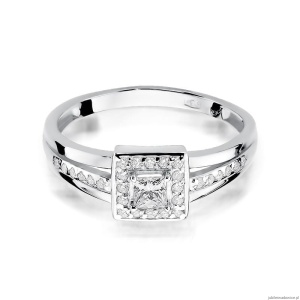 Pierścionek W271 Diament 0,15ct białe złoto