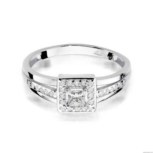 Pierścionek W271 Diament 0,15ct białe złoto