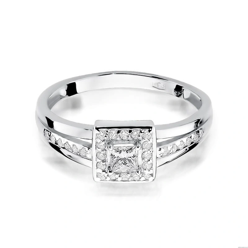Pierścionek W271 Diament 0,15ct białe złoto