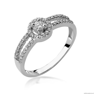 Pierścionek W272 Diament 0,10ct białe złoto