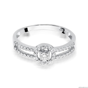 Pierścionek W272 Diament 0,10ct białe złoto