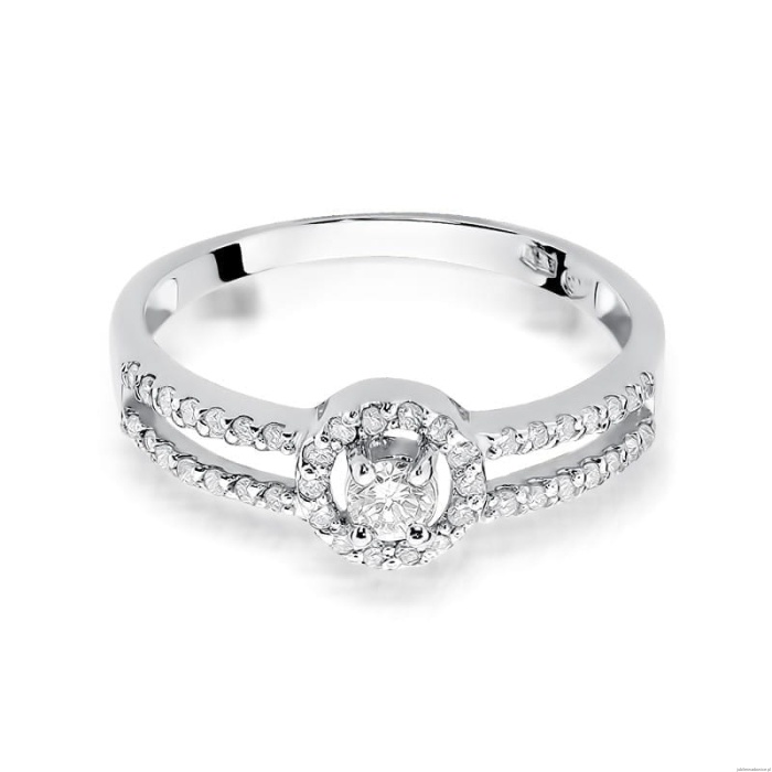 Pierścionek W272 Diament 0,10ct białe złoto