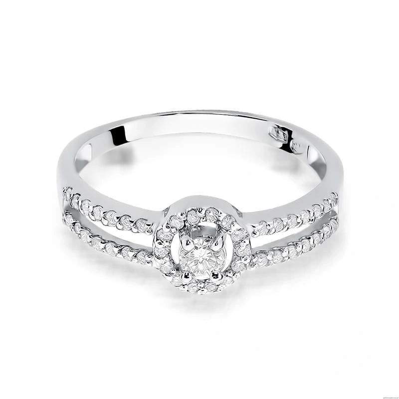 Pierścionek W272 Diament 0,10ct białe złoto