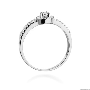 Pierścionek W272 Diament 0,10ct białe złoto