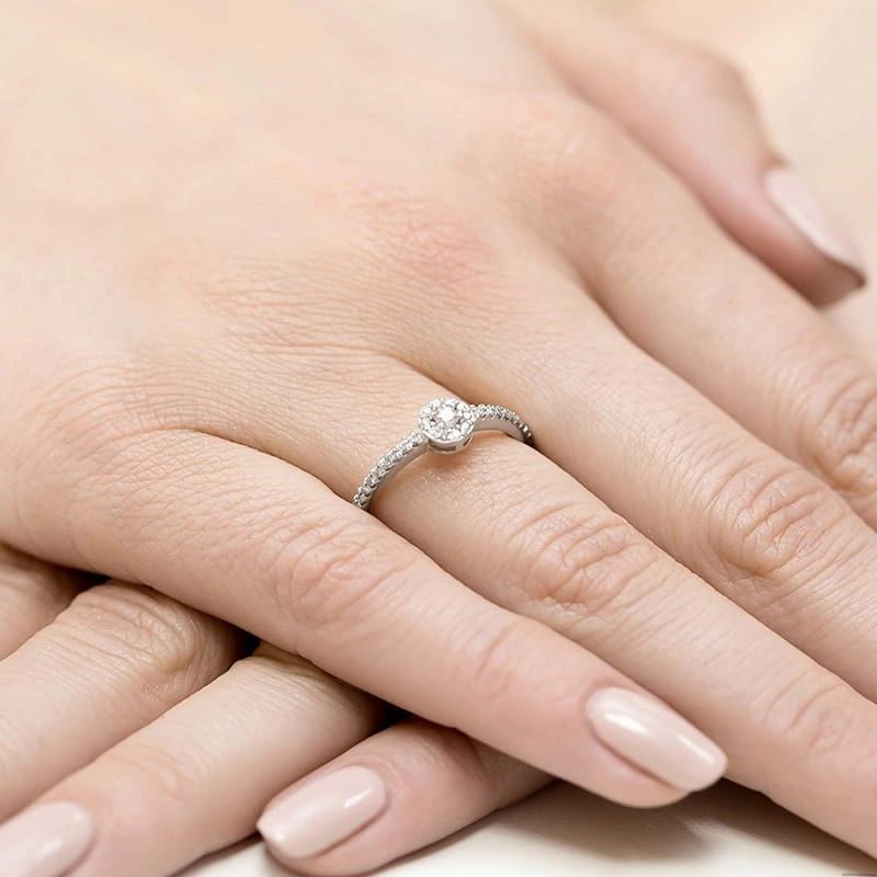 Pierścionek W273 Diament 0,05ct białe złoto