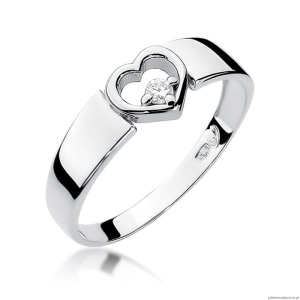 Pierścionek W276 Diament 0,04ct białe złoto