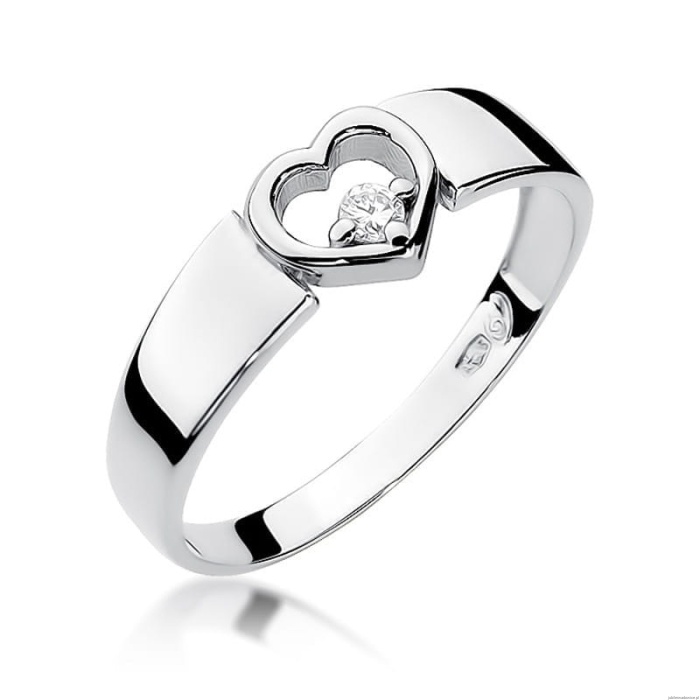 Pierścionek W276 Diament 0,04ct białe złoto