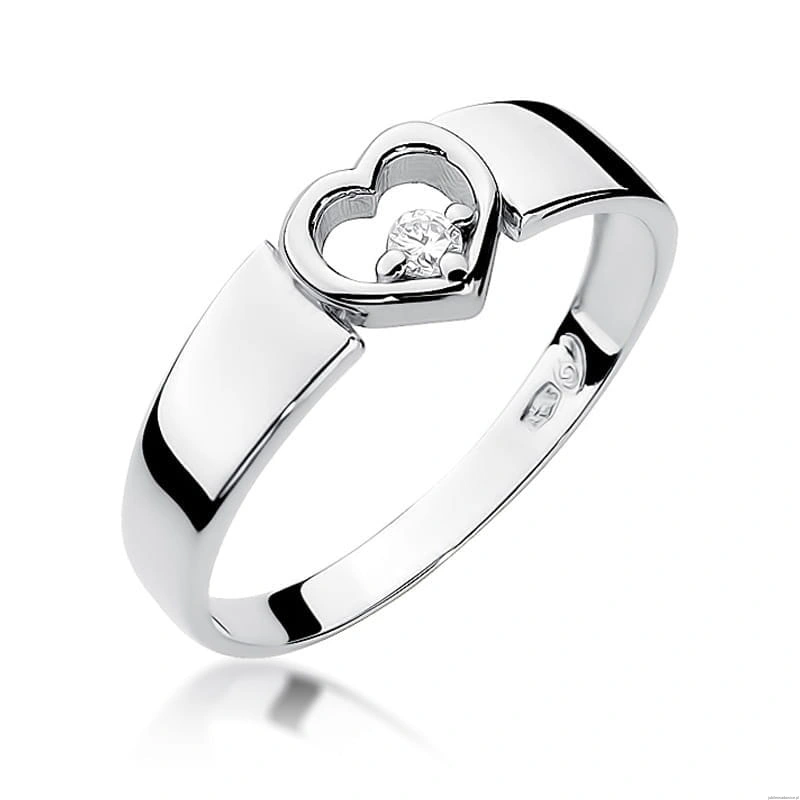 Pierścionek W276 Diament 0,04ct białe złoto