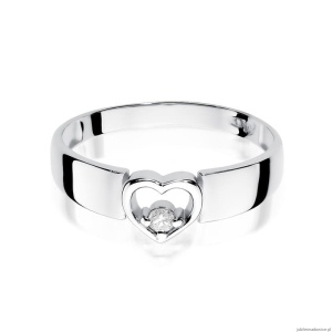 Pierścionek W276 Diament 0,04ct białe złoto