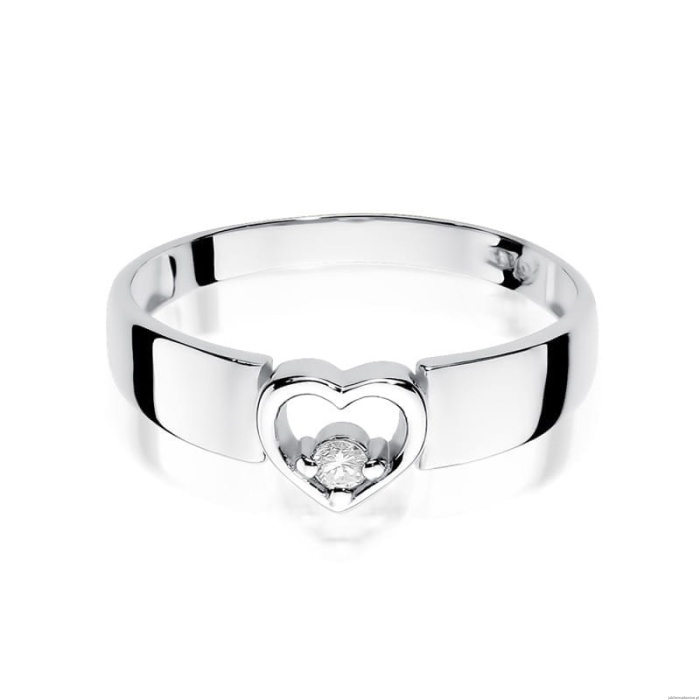 Pierścionek W276 Diament 0,04ct białe złoto