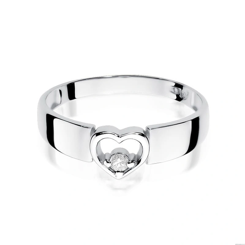 Pierścionek W276 Diament 0,04ct białe złoto