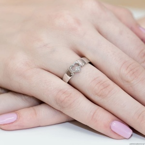 Pierścionek W276 Diament 0,04ct białe złoto
