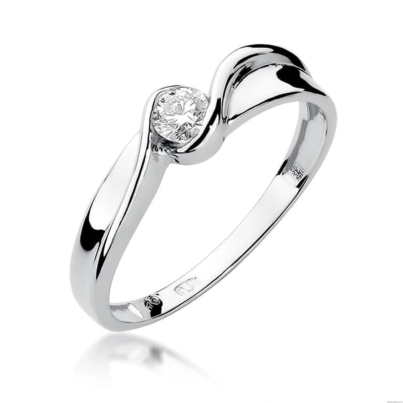 Pierścionek W278 Diament 0,15ct białe złoto