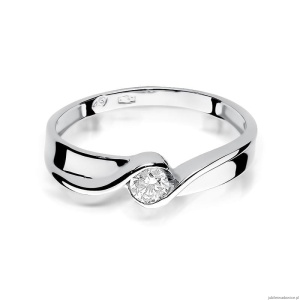 Pierścionek W278 Diament 0,15ct białe złoto