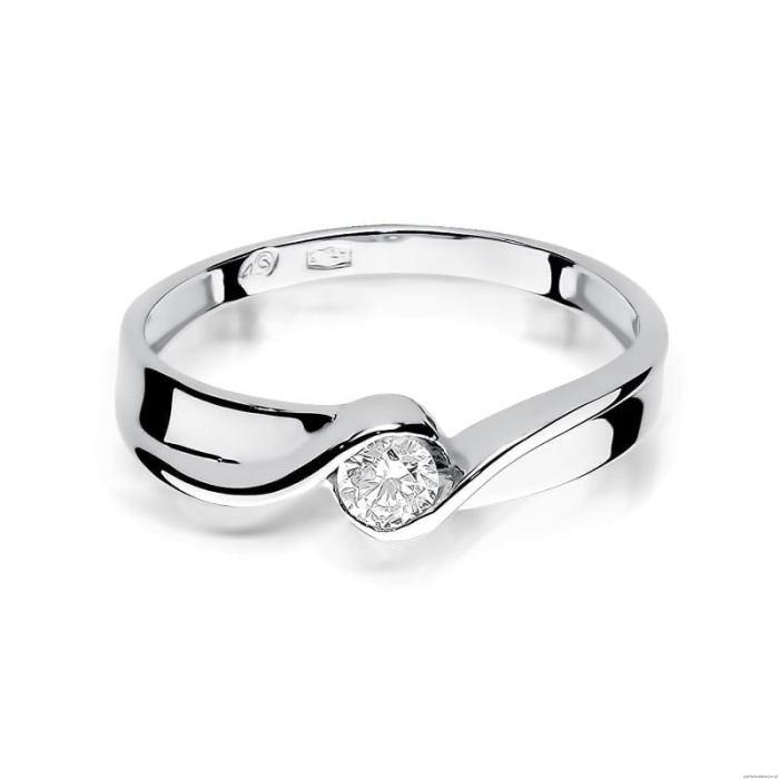 Pierścionek W278 Diament 0,15ct białe złoto
