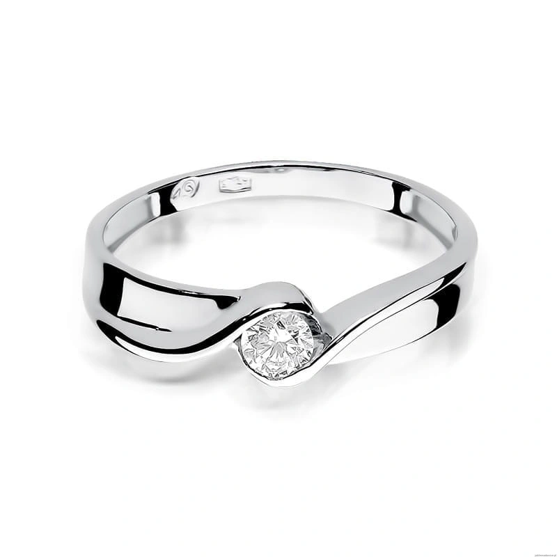 Pierścionek W278 Diament 0,15ct białe złoto