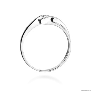 Pierścionek W278 Diament 0,15ct białe złoto